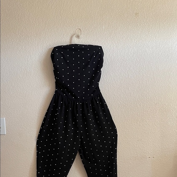 Moda International Black Jumpsuit with White Dots - Picture 7 of 7